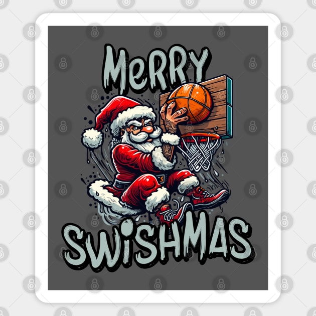 Merry Swishmas - Basketball Santa Magnet by TwistedCharm